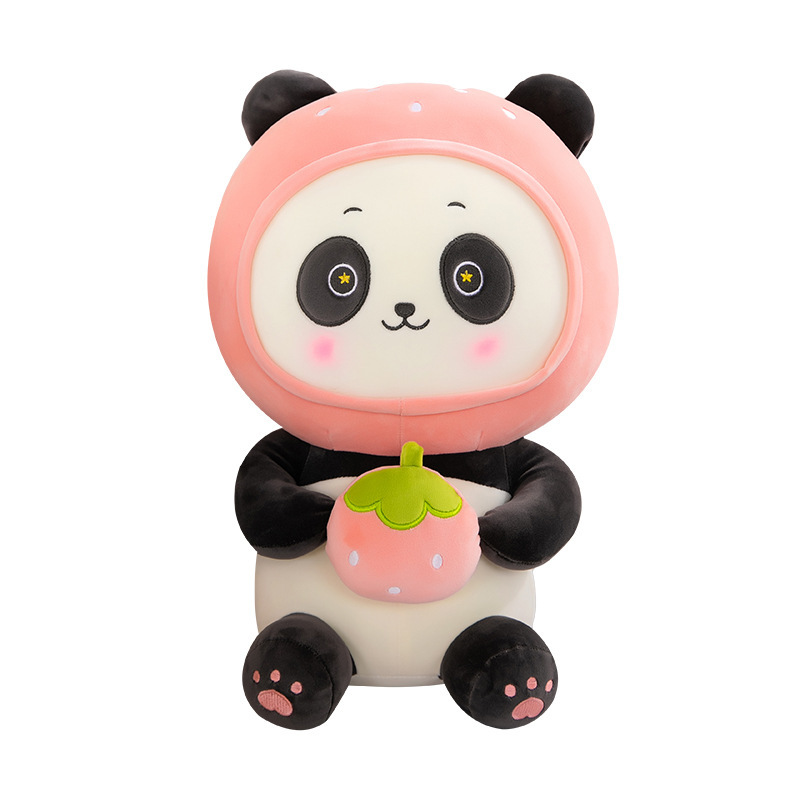 新款熊墩墩创意变身水果熊猫公仔国宝大熊猫毛绒玩具抱枕生日礼物